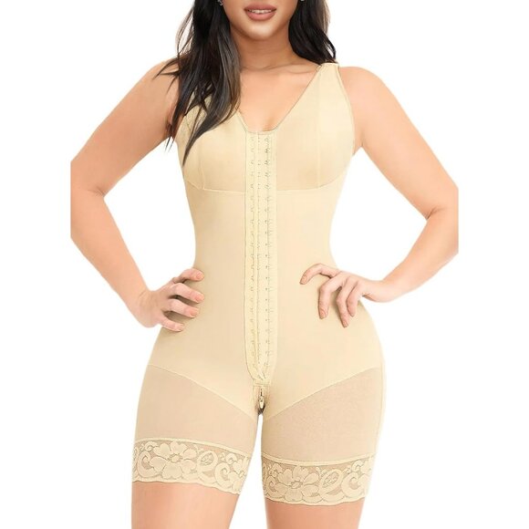 Other - Women's Shapewear Tummy Control Full Body Shaper Butt Lifter Zipper Crotch Beige